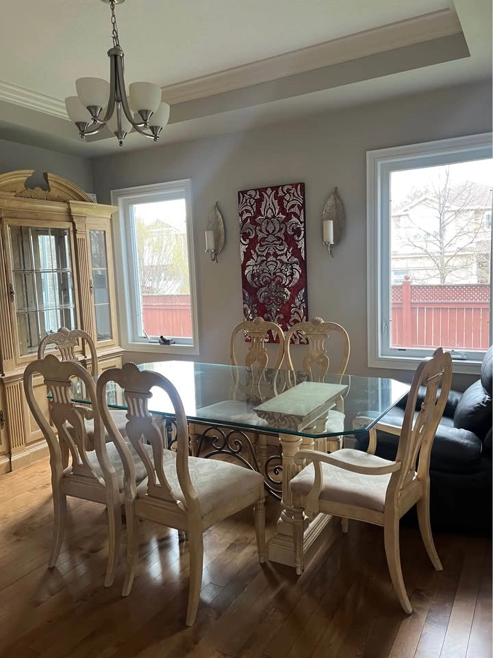 Dining Set (Glass Table + 6 Chairs) & Hutch - photo 2