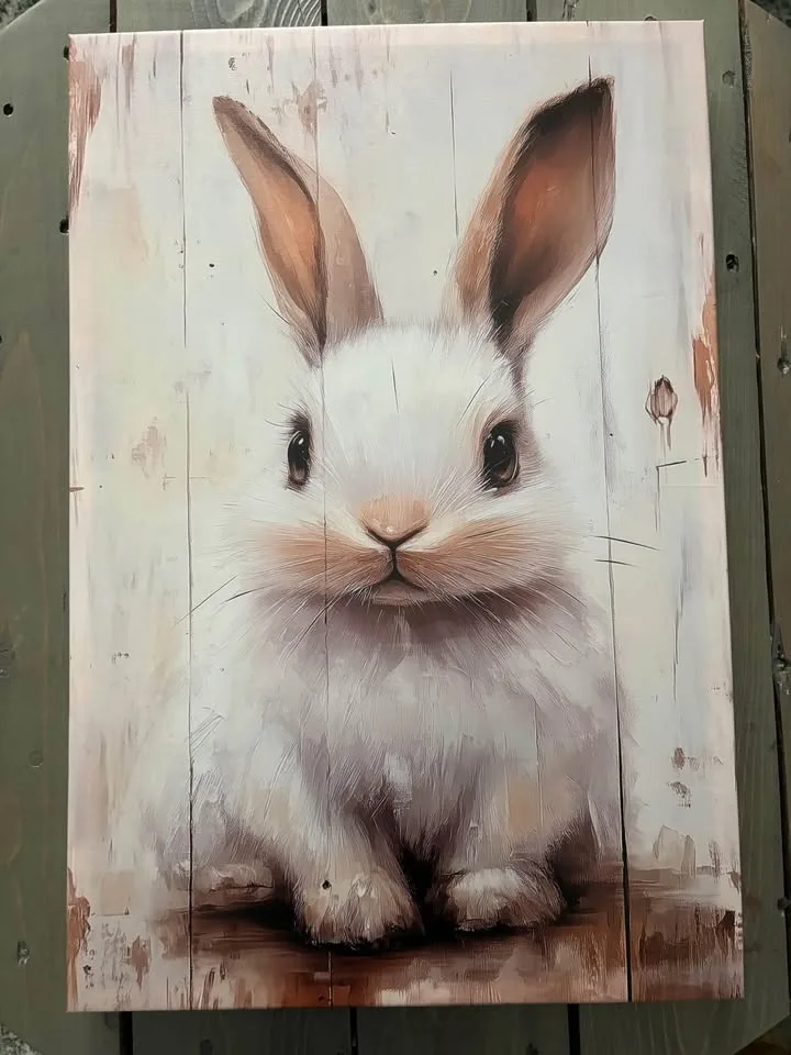 Ready To Hang Vintage White Rabbit Canvas image indicator(3)
