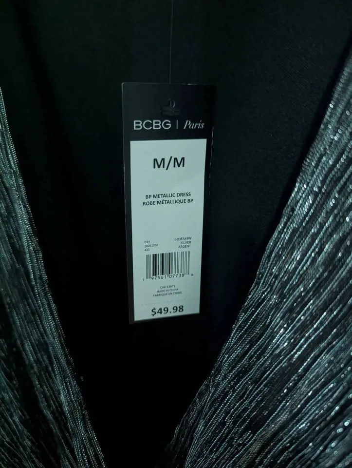 Ladies BCNG dress New with Tags BP Metallic, Medium image indicator(3)