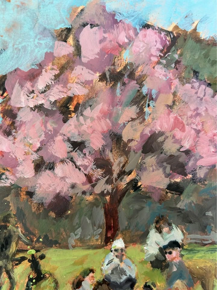 “Spring Picnic” Original Acrylic Painting - photo 3