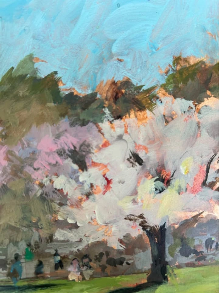“Spring Picnic” Original Acrylic Painting - photo 5