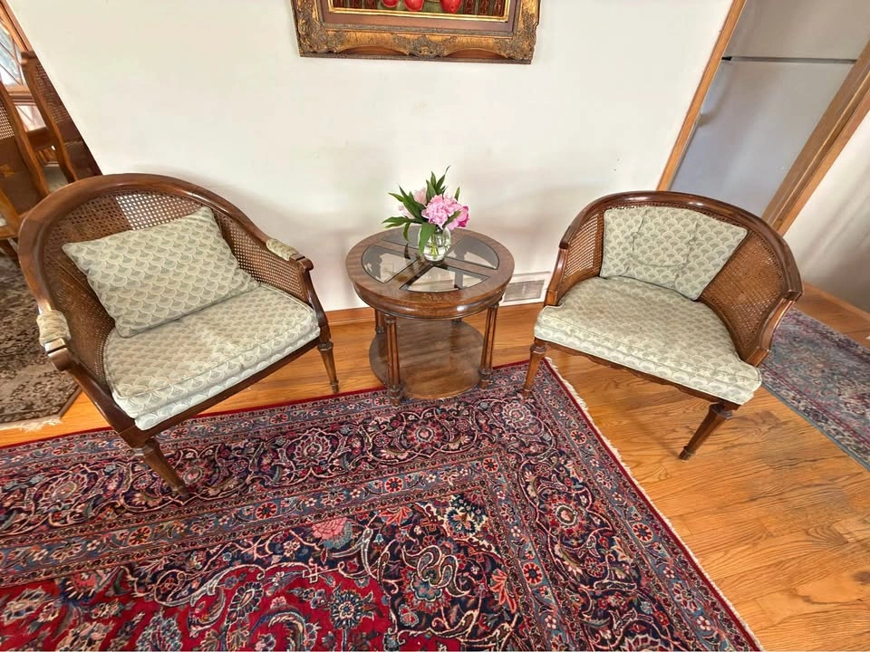 2 chairs and two end tables