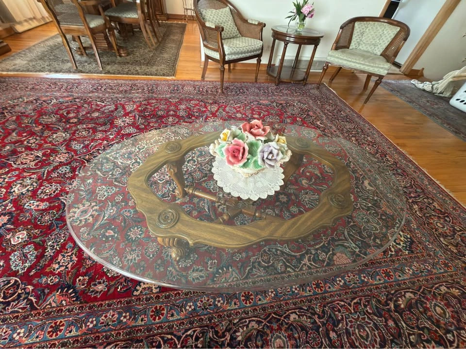 Glass & wood coffee table - photo 3