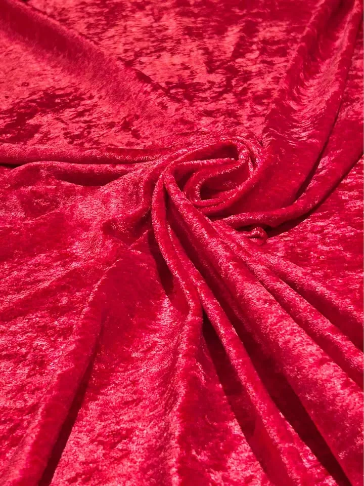 Dark Red Crush Panne Velour 4m thumbnail