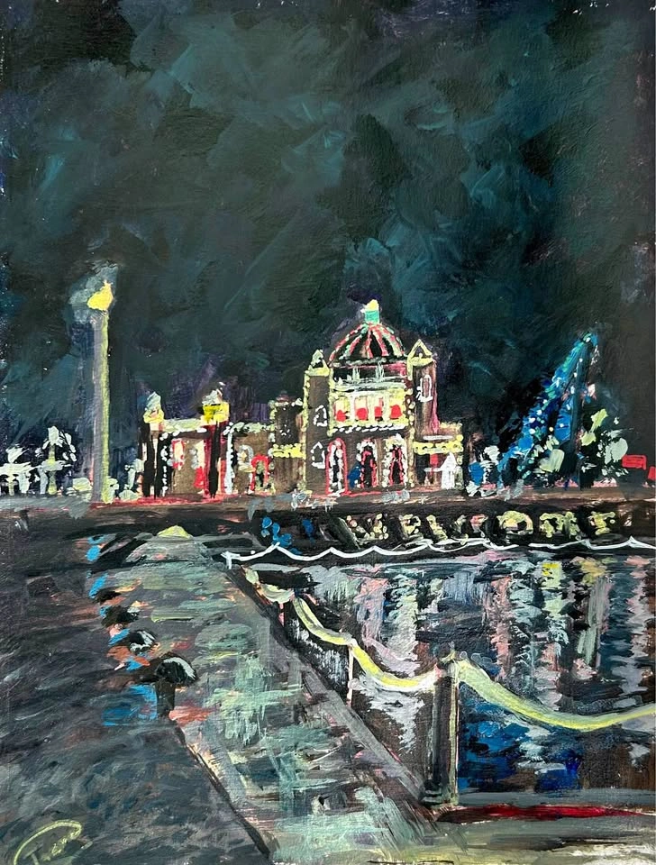 "Holidays in Victoria" Original Acrylic Painting