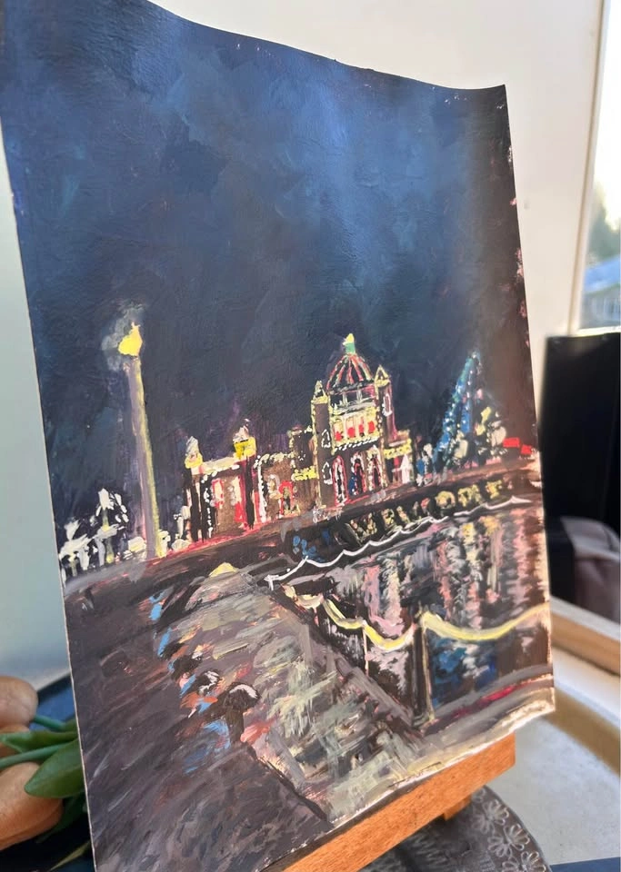 "Holidays in Victoria" Original Acrylic Painting - photo 3