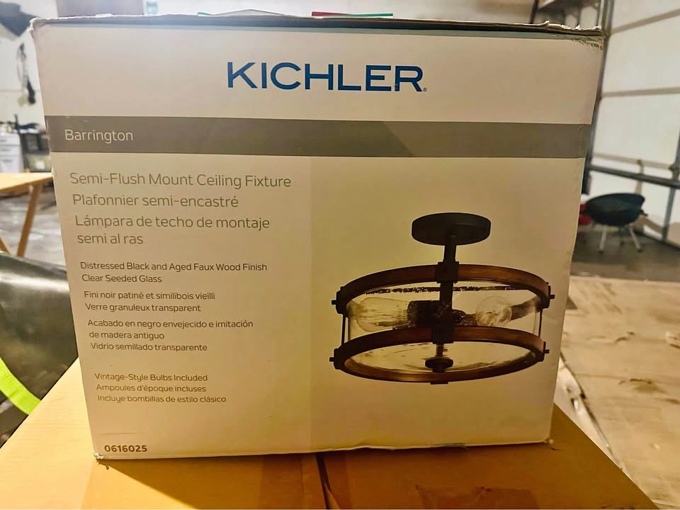 Kichler Barrington Semi-Flush Mount Ceiling Light – New in Box