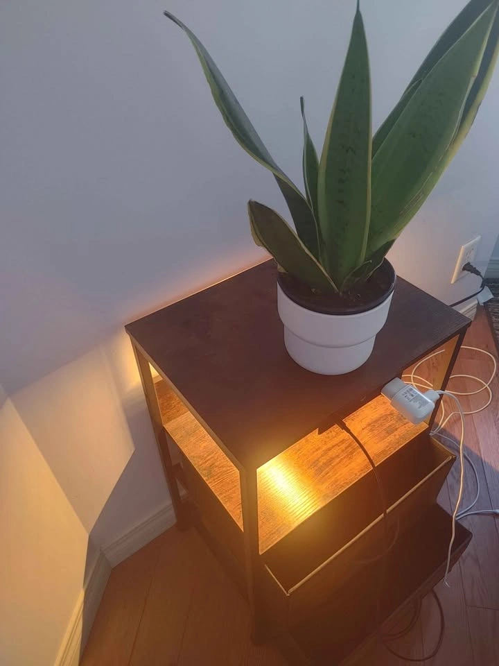 Nightstand with LED Light, USB C port and AC outlet - photo 2