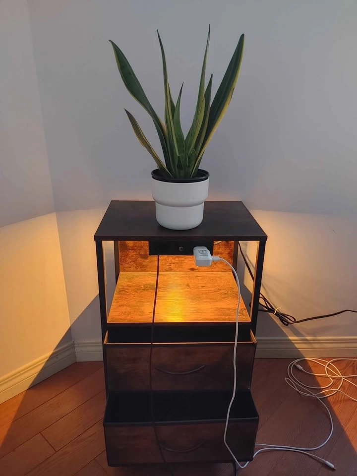 Nightstand with LED Light, USB C port and AC outlet - photo 4