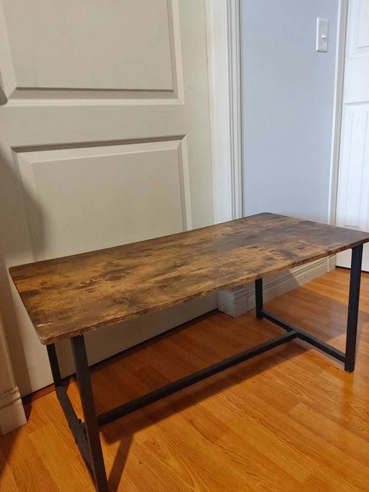 Coffee Table - Rustic Brown, Metal Frame (2 Available)