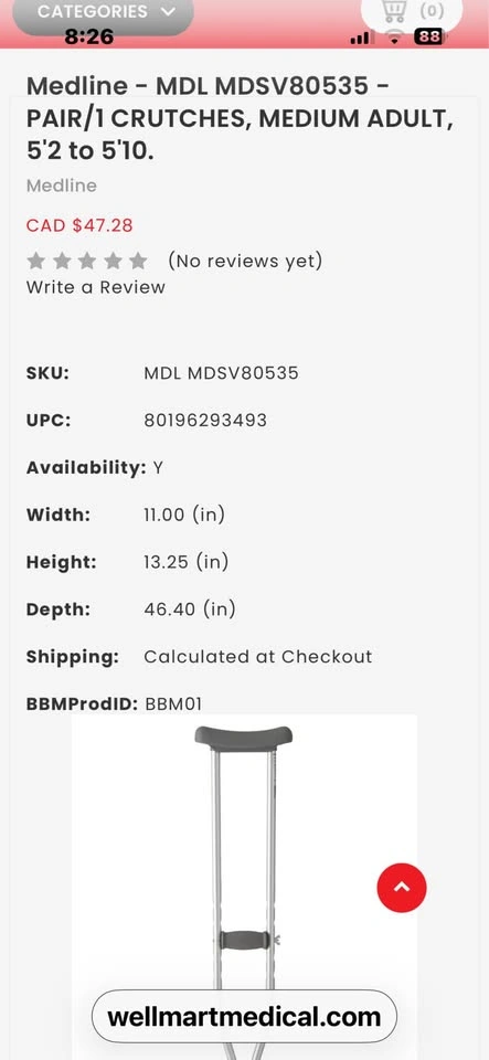 Pair of Guardian Standard Adjustable Aluminum Crutches - photo 2