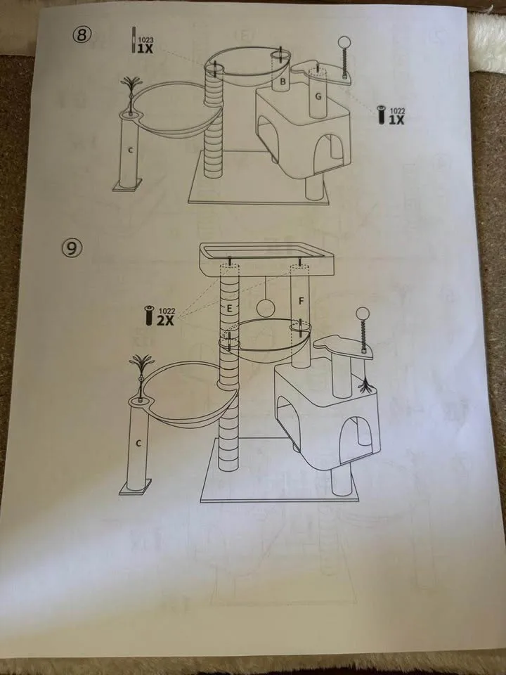 Cat Tree Tower with Condo, Hammocks & Scratching Posts image indicator(7)