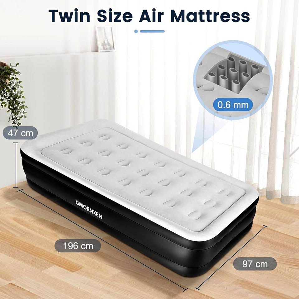 Twin Air Mattress with Pump & Pillow, 196 × 97 × 47 cm