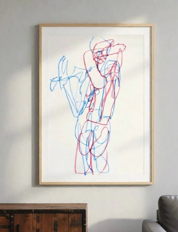 Oil Figure Drawing - Original - Wall Art - 18x24” - photo 3