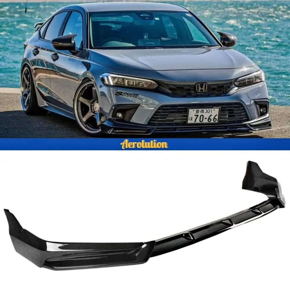 Front lips, side skirts, diffusers, and spoilers
