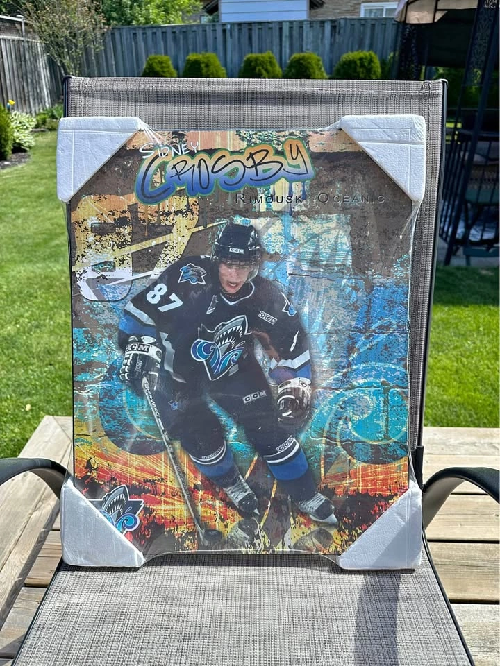 Sidney Crosby Rimouski Oceanic Hockey Poster on Frame Board