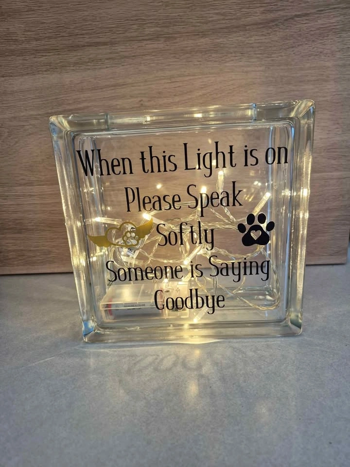 Memorial Glass Block Light with LED String Lights - photo 2