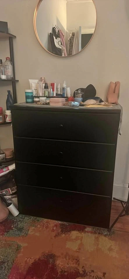 Dark dresser with mirror — great condition!
