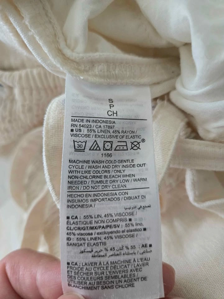 Linen blend Cream Tie-Strap Jumpsuit with Smocked Back - photo 5