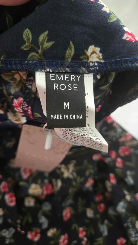 Emery Rose navy floral wrap skirt new with tags M - photo 3