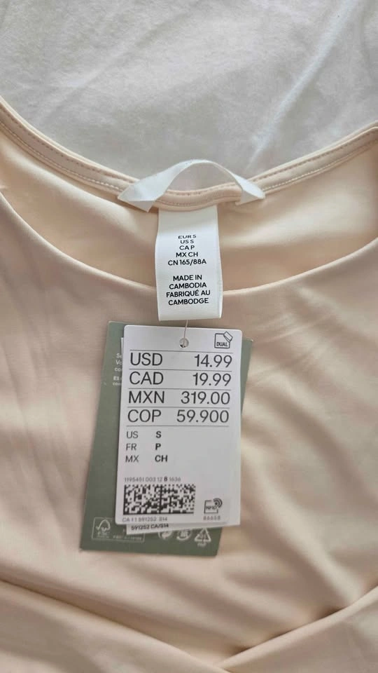 New H&M long sleeve bodysuit beige Small - photo 2