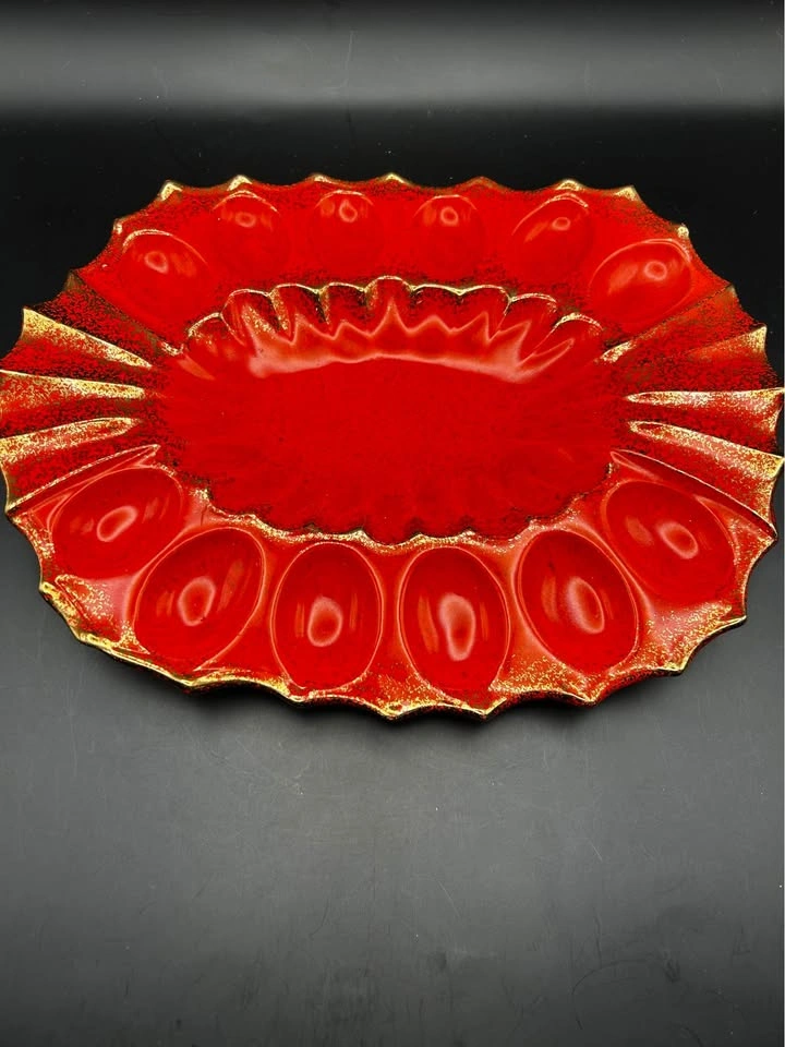 California pottery egg dish vintage MCM - photo 2