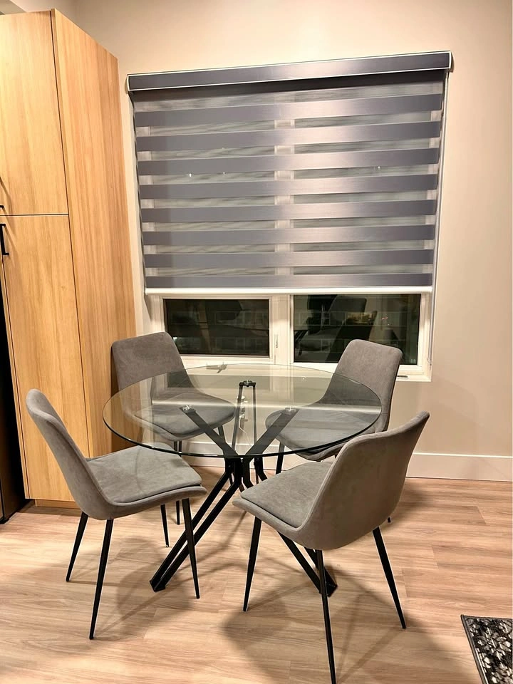Round Glass Dining Table 4 Seater