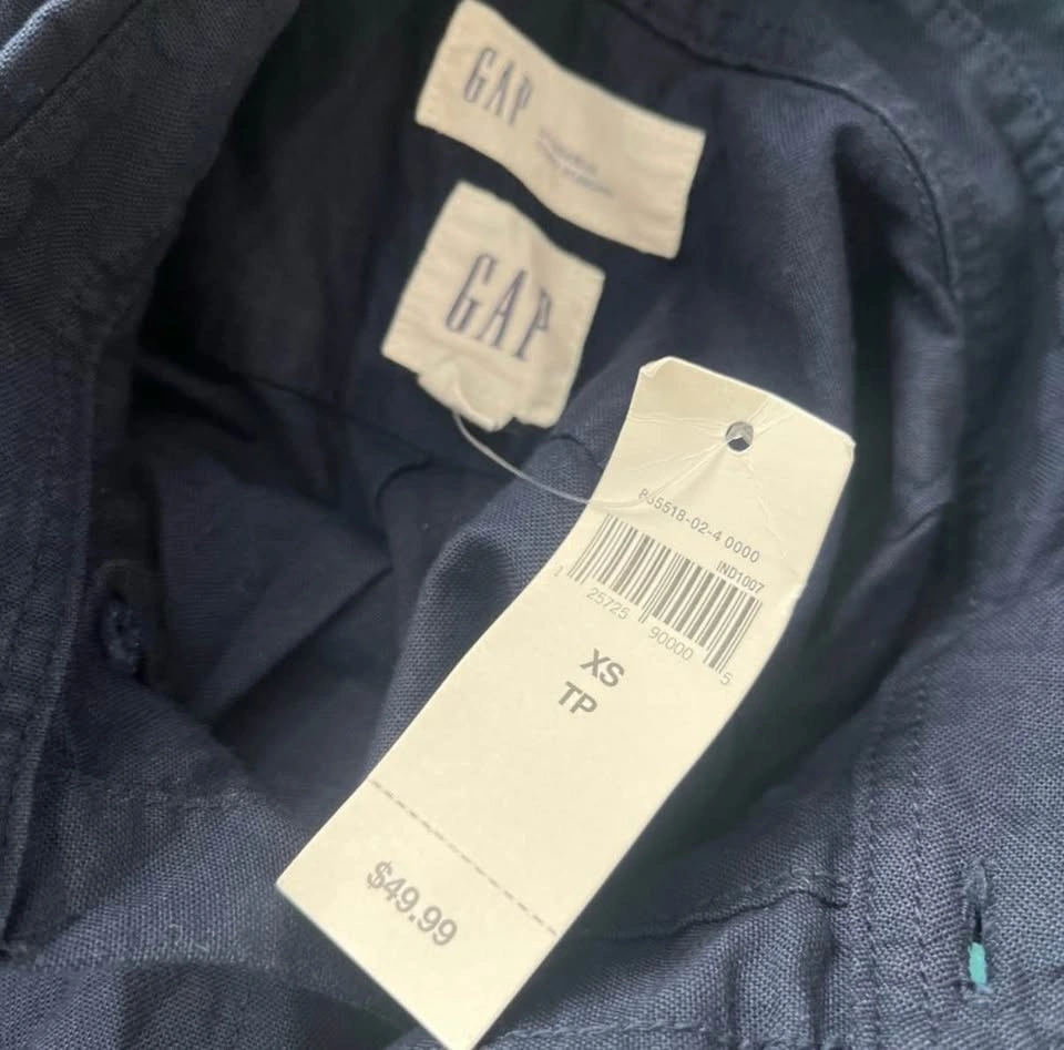 Mens XS Gap Navy Button Down Shirt NEW WITH TAGS - photo 3