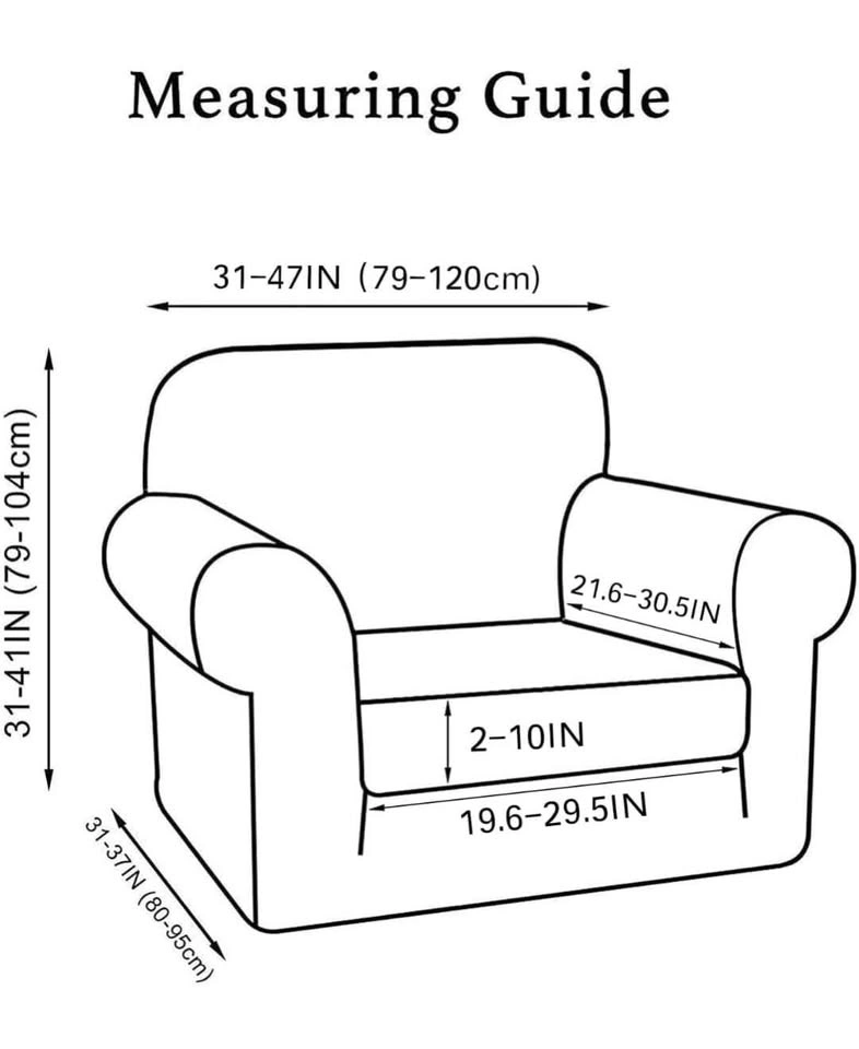 Sofa Cover 2-Piece Armchair Cream Color - photo 4