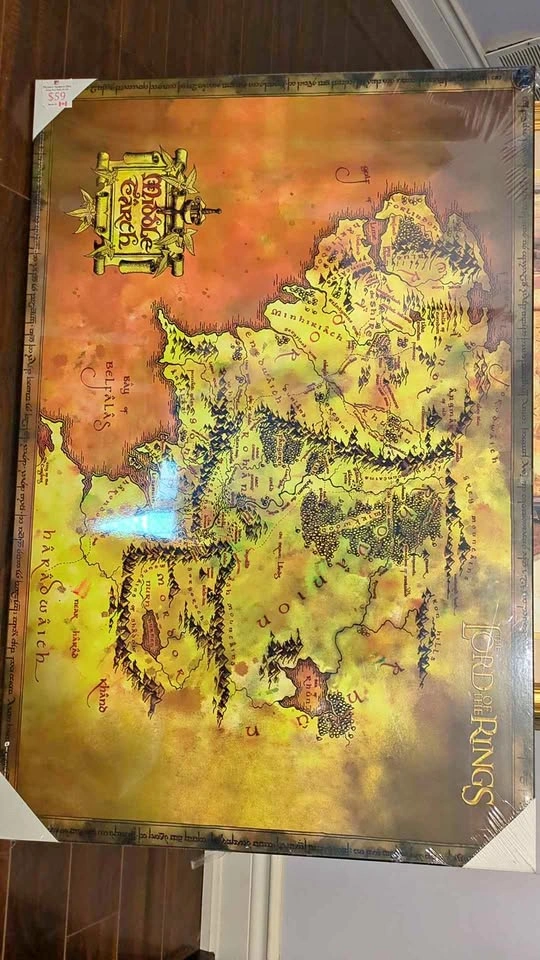 Lord of the Rings Middle-earth Map Huge Frame 3 ft by 2 ft