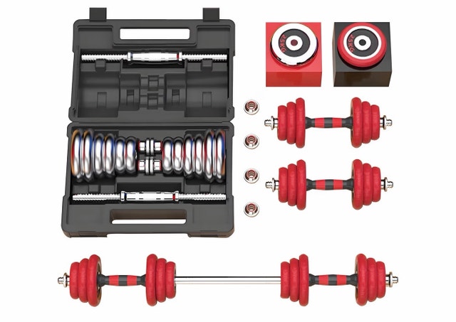 Adjustable Weights Chrome Dumbell Barbell - 66Lbs (30kg)