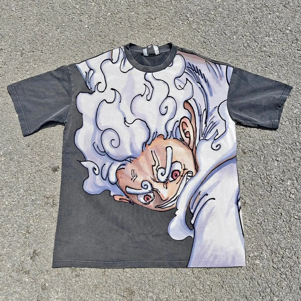 Oversized One Piece Gear Five Nika Luffy Heavyweight T-Shirt