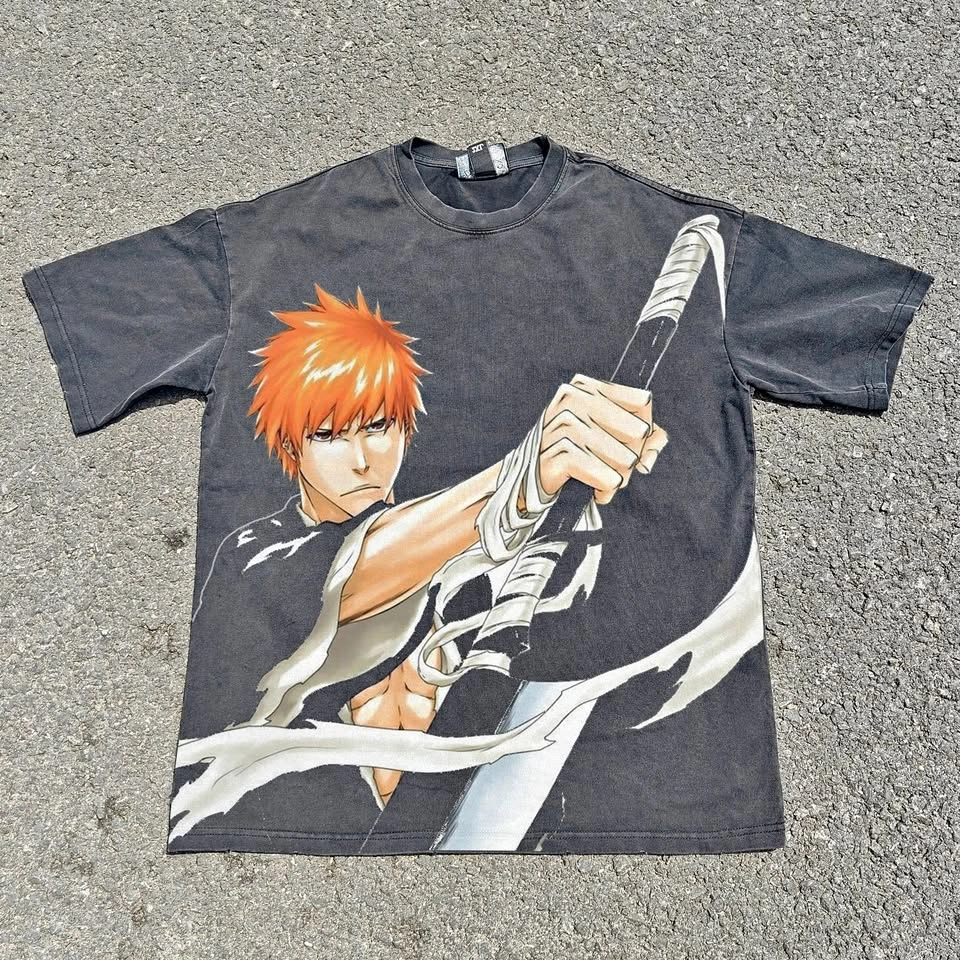 Oversized Bleach Anime Streetwear Ichigo Bankai T-Shirt