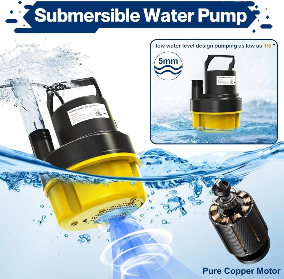 1.5HP Submersible Sump Pump 3800GPH w/ Auto On/Off image indicator(4)