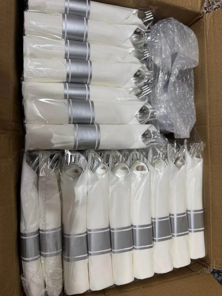 350 Pc Silver Disposable Dinnerware Set image indicator(3)