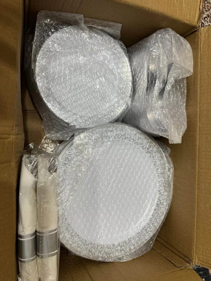 350 Pc Silver Disposable Dinnerware Set image indicator(4)