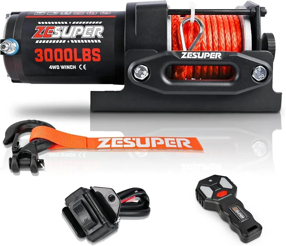3000lb Electric ATV UTV Winch with Wireless Remote & Rope thumbnail