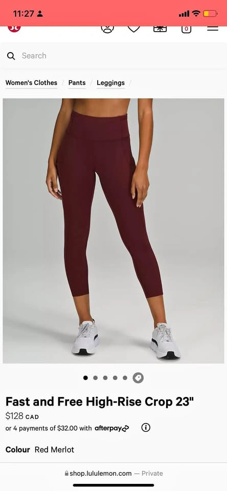 Fast & free cropped tights size 4