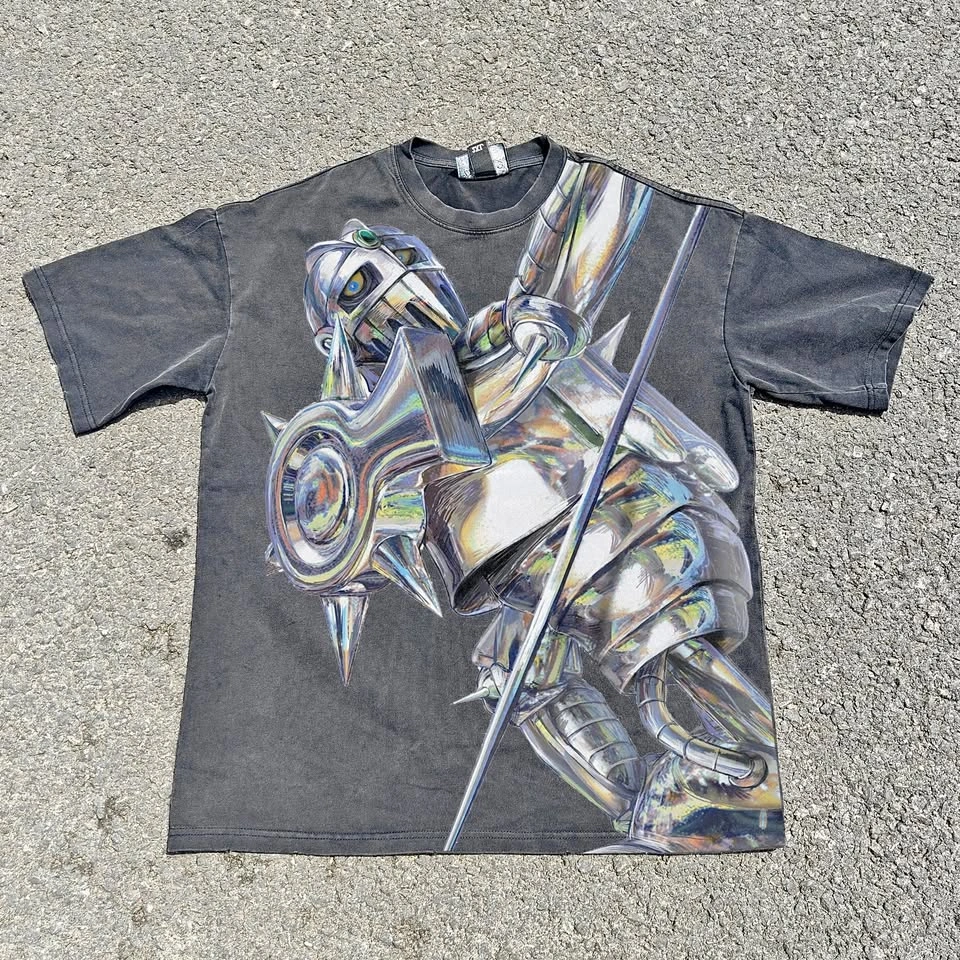 Oversized Jojo Bizarre Adventure Silver Chariot Tee (L/XL)