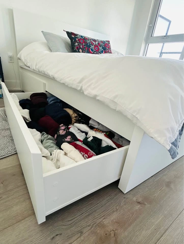 IKEA MALM Bed Frame w/4 Storage boxes – Queen Size - photo 2
