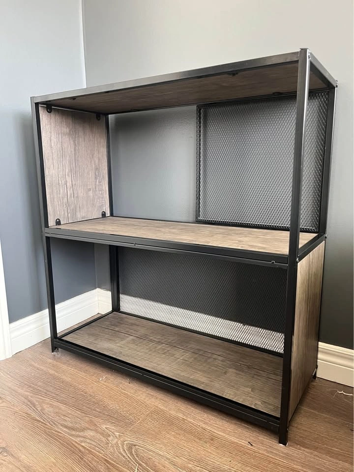 Metal and faux wood bookcase - photo 2