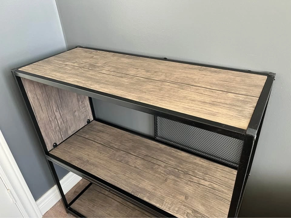 Metal and faux wood bookcase - photo 5