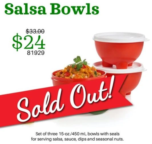 Tupperware salsa bowls (set of 3) with seals - BNIB - photo 2