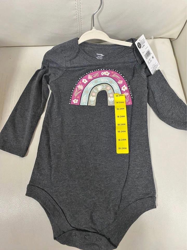 Rainbow long sleeved onesie 18-24 mos