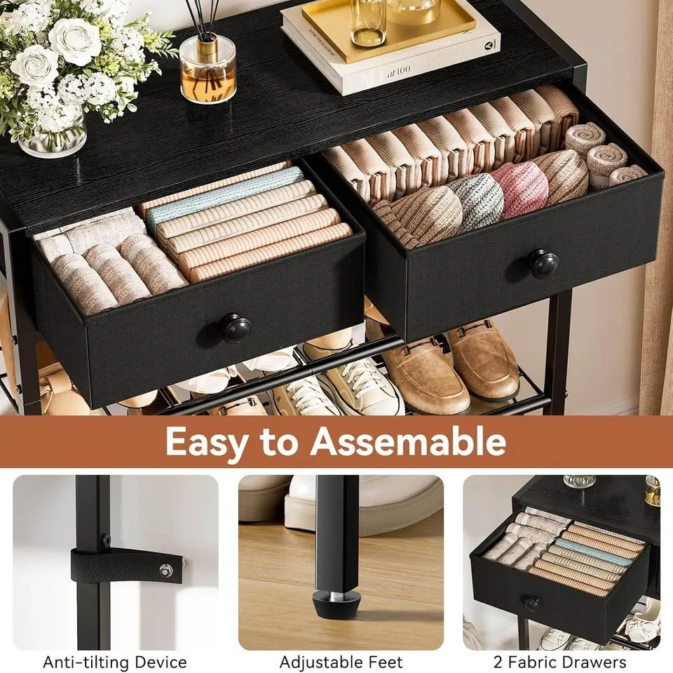 5-Tier Shoe Rack with Wooden Top & 2 Drawers image indicator(2)