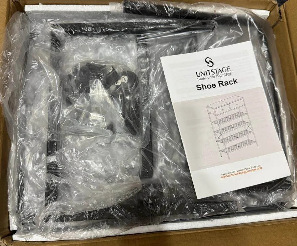 5-Tier Shoe Rack with Wooden Top & 2 Drawers image indicator(3)