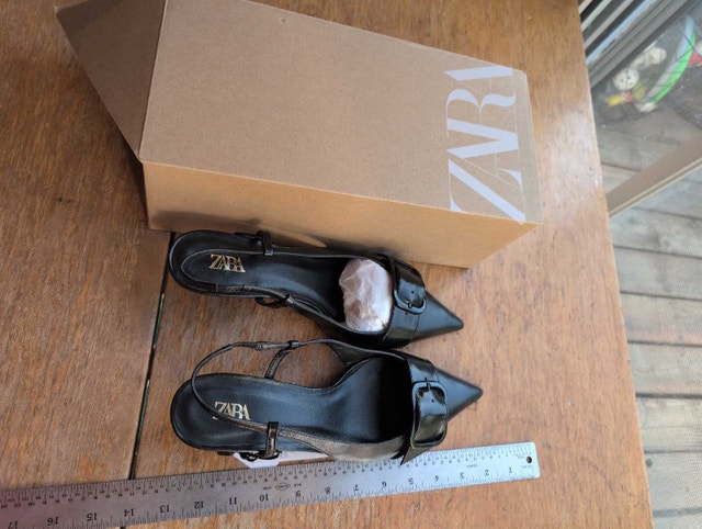 Zara Black Slingback Heels size 9 black new