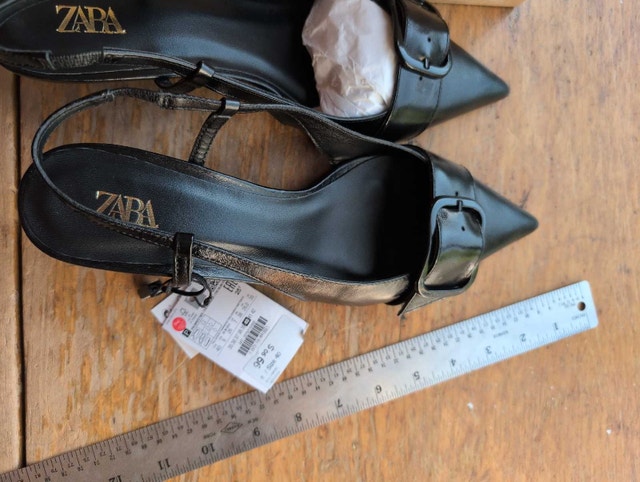 Zara Black Slingback Heels size 9 black new - photo 2