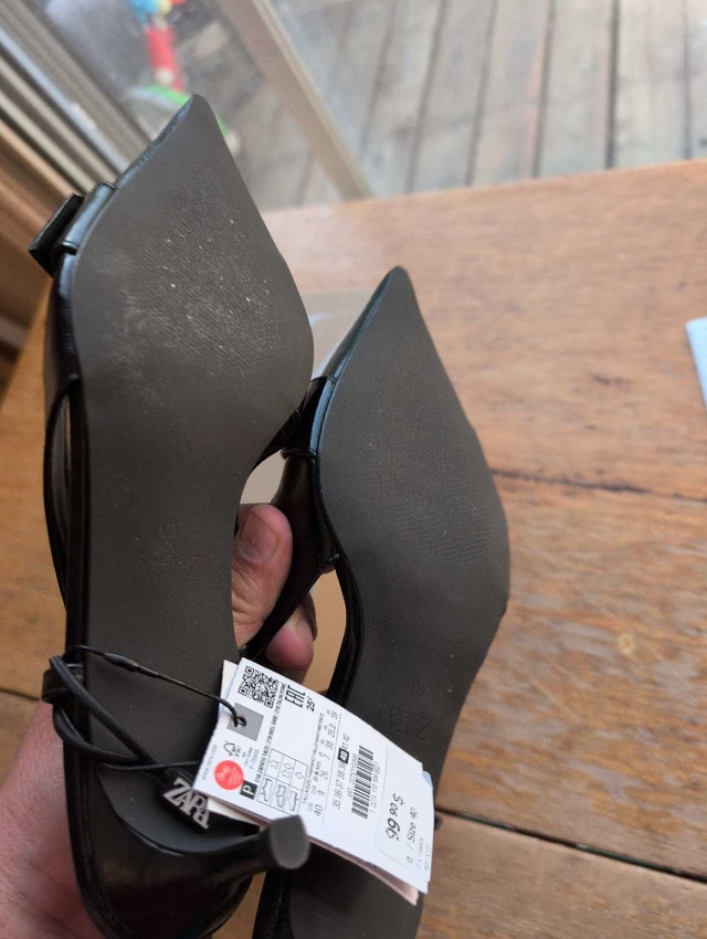 Zara Black Slingback Heels size 9 black new - photo 3