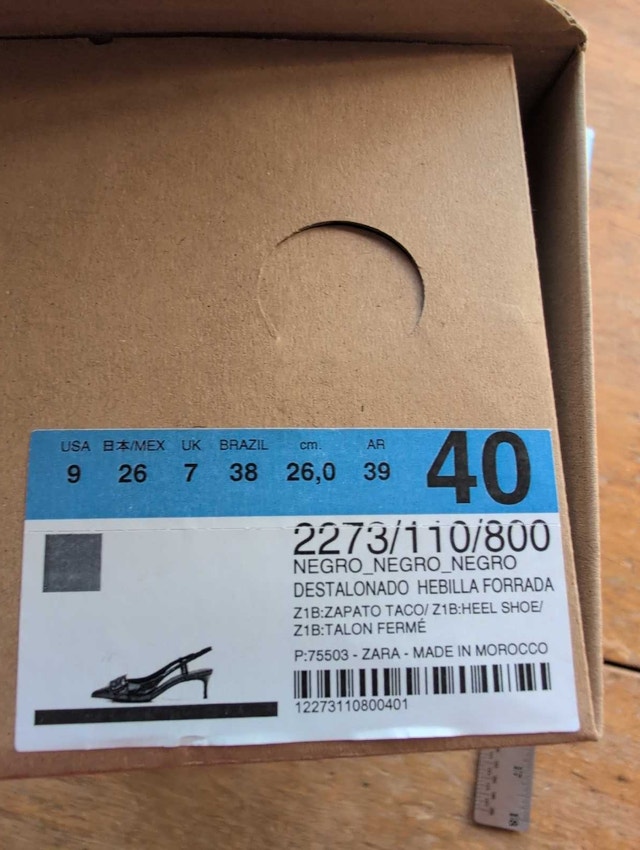 Zara Black Slingback Heels size 9 black new - photo 4